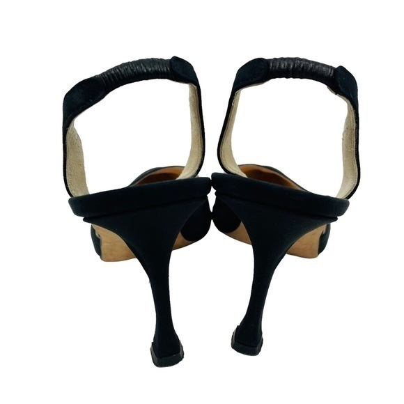 MANOLO BLAHNIK Carolyne Slingback Black | Size 35.5 | Black Fabric | EUC - Picture 8 of 14